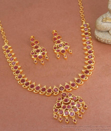 Shop Ruby Stone Necklace Earring Impon Jewellery NCKN3239