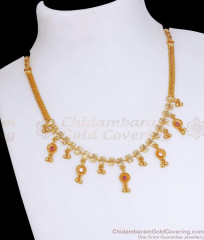 Latest Italic Gold Plated Necklace With Stone NCKN3243 Latest Italic Gold Plated Necklace With Stone NCKN3243