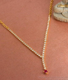 Engagement Gold Necklace White Stone Design Imitation Jewelry NCKN3245 Engagement Gold Necklace White Stone Design Imitation Jewelry NCKN3245
