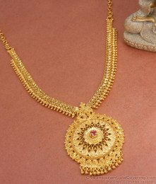 South Indian Gold Plated Necklace Women Wedding Collection NCKN3255