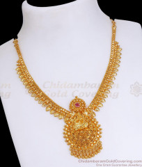 Buy Gold Plated Light Weight Necklace Lakshmi Ruby Stone Design NCKN3260 Buy Gold Plated Light Weight Necklace Lakshmi Ruby Stone Design NCKN3260