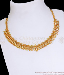 Plain Mullaipoo Gold Imitation Necklace Function Wear NCKN3264