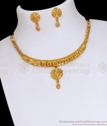 Elegant Short Gold Necklace Earring Combo Set NCKN3327 Elegant Short Gold Necklace Earring Combo Set NCKN3327