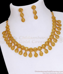 Grand Two Gram Gold Necklace Earring Bridal Set NCKN3338