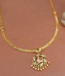 Stylish Impon Attigai Peacock Design Stone Necklace  NCKN3355 Stylish Impon Attigai Peacock Design Stone Necklace  NCKN3355