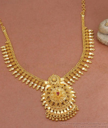 22K Gold Necklace Mullai Poo Bridal Jewelry For Women NCKN3368