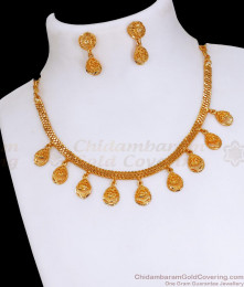 Close Neck Women Bridal Gold Necklace Earring Set NCKN3371 Close Neck Women Bridal Gold Necklace Earring Set NCKN3371