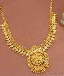 High Quality Plain Gold Mango Necklace Kerala Design NCKN3377