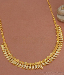 One Gram Gold Necklace Leaf Design Kerala Jewelry NCKN3390