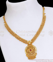 Ruby Stone Gold Imitation Necklace Golden Beads Chain Design NCKN3397 Ruby Stone Gold Imitation Necklace Golden Beads Chain Design NCKN3397