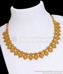 New Model 1 Gram Gold Necklace Floral Charms Wedding Design NCKN3401 New Model 1 Gram Gold Necklace Floral Charms Wedding Design NCKN3401