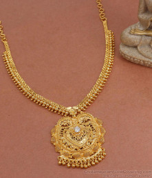 Trendy White Stone Gold Imitation Necklace Beads Chain Design NCKN3408