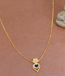 Blue Palakka Pendant Gold Plated Necklace For Daily Use NCKN3459