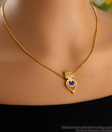Blue Palakka Pendant Gold Plated Necklace For Daily Use NCKN3459