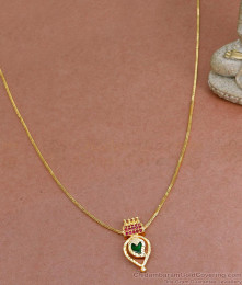 Latest 1 Gram Gold Necklace Mango Design Palakka Stone NCKN3461