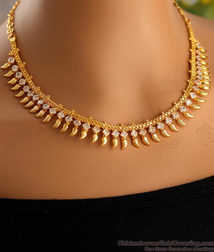White stone gold necklace new arrivals