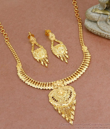 With Price Gold Plated 22k Gold Necklace Designs Stylish Two Gram