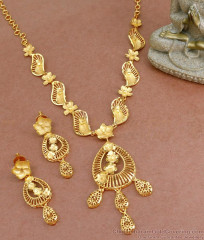 Real Gold Tone Arabic Necklace Light Weight Design With Earrings NCKN3485 Real Gold Tone Arabic Necklace Light Weight Design With Earrings NCKN3485