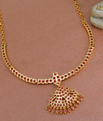 Premium Impon Attigai Full Ruby Stone Necklace For Women NCKN3487 Premium Impon Attigai Full Ruby Stone Necklace For Women NCKN3487