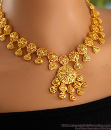 Latest Arabic Gold Necklace Design Forming Jewelery For Brides NCKN3516