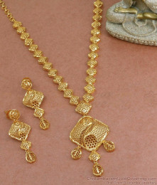 Royal Gold Plated Necklace Set Two Gram Gold Bridal Jewelry NCKN3525 Royal Gold Plated Necklace Set Two Gram Gold Bridal Jewelry NCKN3525
