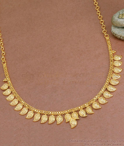 Traditional Lakshmi Leaf Gold Plated Necklace Designs Online NCKN3530