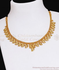 Traditional Lakshmi Leaf Gold Plated Necklace Designs Online NCKN3530 Traditional Lakshmi Leaf Gold Plated Necklace Designs Online NCKN3530