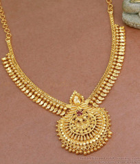 High Quality 1 Gram Gold Mango Necklace Ruby Stone Design NCKN3538 High Quality 1 Gram Gold Mango Necklace Ruby Stone Design NCKN3538