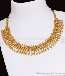 New Model Light Weight Gold Plated Necklace Mullai Arumbu Design NCKN3551 New Model Light Weight Gold Plated Necklace Mullai Arumbu Design NCKN3551