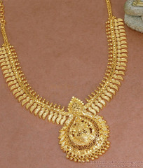 Women Bridal Gold Necklace Peacock Design 1 Gram Gold Jewellery NCKN3554 Women Bridal Gold Necklace Peacock Design 1 Gram Gold Jewellery NCKN3554