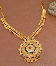Grand Look Mango Design Ruby Stone Gold Plated Necklace NCKN3590