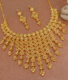 Luxurious Gold Plated Layered Choker Set Arabic Wedding Set NCKN3624
