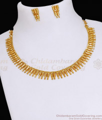 Handmade Designer Gold Plated Necklace Mullaipoo Design NCKN3626 Handmade Designer Gold Plated Necklace Mullaipoo Design NCKN3626
