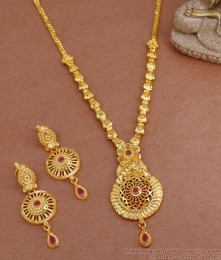 Two Gram Gold Necklace Wedding Ruby Stone Jewelry Set NCKN3628 Two Gram Gold Necklace Wedding Ruby Stone Jewelry Set NCKN3628