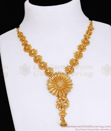 Latest Pure Gold Tone Floral Necklace Italic Bridal Design NCKN3638 Latest Pure Gold Tone Floral Necklace Italic Bridal Design NCKN3638