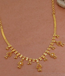 Stylish Hanging Stone Floral Design Gold Imitation Necklace Online NCKN3647