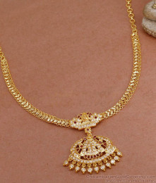 Traditional Lakshmi Design Impon Panchaloha Necklace Gold Attigai NCKN3649 Traditional Lakshmi Design Impon Panchaloha Necklace Gold Attigai NCKN3649
