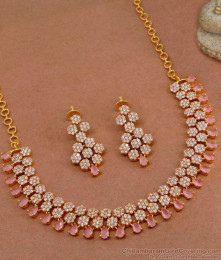 Beautiful American Diamond Victorian Necklace Set For Wedding NCKN3656