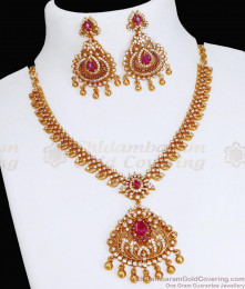 High Quality Ruby White Stone Necklace Set Peacock Design NCKN3660 High Quality Ruby White Stone Necklace Set Peacock Design NCKN3660