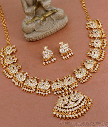 Grand Look Dual Swan Impon Bridal Necklace Set For Womens NCKN3663 Grand Look Dual Swan Impon Bridal Necklace Set For Womens NCKN3663