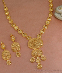 Buy Premium Dubai Gold Necklace With Earring For Marriage NCKN3691 Buy Premium Dubai Gold Necklace With Earring For Marriage NCKN3691