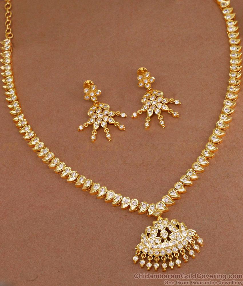 Premium Impon Panchaloha Necklace Earring Set For Brides NCKN3727 Premium Impon Panchaloha Necklace Earring Set For Brides NCKN3727