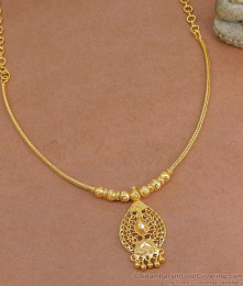 Simple Peacock Pendant Gold Plated Necklace For Women NCKN3744