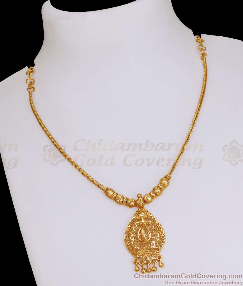 Simple Peacock Pendant Gold Plated Necklace For Women NCKN3744 Simple Peacock Pendant Gold Plated Necklace For Women NCKN3744