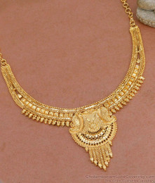 Beautiful Calcutta Pattern Gold Mango Necklace For Marriage NCKN3751