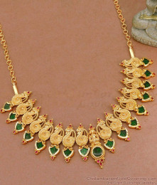 Grand Look Gold Plated Palakka Necklace For Brides NCKN3755