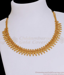 Traditional Leaf Design One Gram Gold Necklace Without Stone NCKN3759 Traditional Leaf Design One Gram Gold Necklace Without Stone NCKN3759