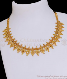 Bridal Gold Plated Necklace Plain Leaf Design Wedding Jewelry NCKN3761 Bridal Gold Plated Necklace Plain Leaf Design Wedding Jewelry NCKN3761