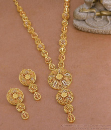 Beautiful Forming Pattern Long Necklace Dubai Gold Jewelry NCKN3772