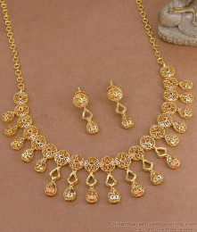 Attractive Forming Gold Necklace Earring Combo Set Online NCKN3777